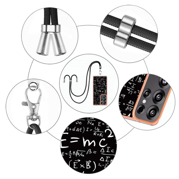 For Samsung Galaxy S25 Ultra 5G Electroplating Dual-side IMD Phone Case with Lanyard(Equation)