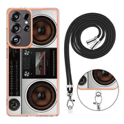 For Samsung Galaxy S25 Ultra 5G Electroplating Dual-side IMD Phone Case with Lanyard(Retro Radio)