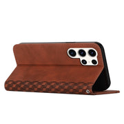 For Samsung Galaxy S25 Ultra 5G Diamond Splicing Skin Feel Magnetic Leather Phone Case(Brown)