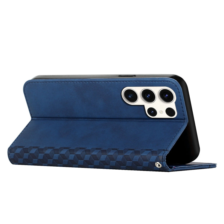 For Samsung Galaxy S25 Ultra 5G Diamond Splicing Skin Feel Magnetic Leather Phone Case(Blue)