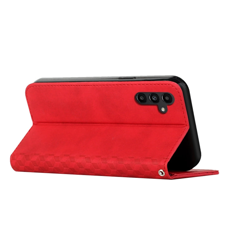 For Samsung Galaxy S25 / S24 5G Diamond Splicing Skin Feel Magnetic Leather Phone Case(Red)