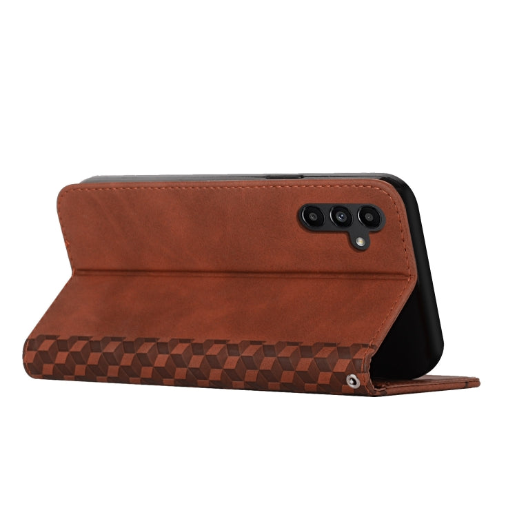 For Samsung Galaxy S25+ / S24+ 5G Diamond Splicing Skin Feel Magnetic Leather Phone Case(Brown)