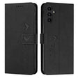 For Samsung Galaxy S25 / S24 5G Skin Feel Heart Embossed Leather Phone Case with Long Lanyard(Black) - Galaxy S25 5G Cases by PMC TechLife | Online Shopping South Africa | PMC TechLife | Buy Now Pay Later Mobicred