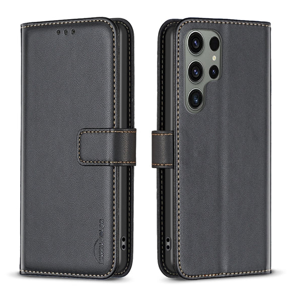 For Samsung Galaxy S25 Ultra 5G Magnetic Buckle Leather Phone Case(Black)