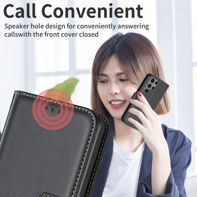 For Samsung Galaxy S25 Ultra 5G Magnetic Buckle Leather Phone Case(Black)