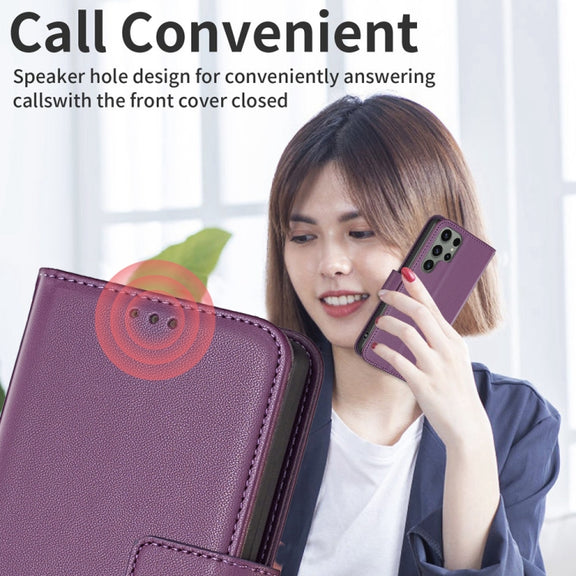 For Samsung Galaxy S25 Ultra 5G Magnetic Buckle Leather Phone Case(Purple)