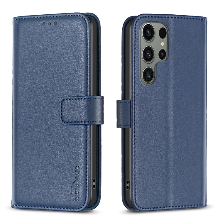 For Samsung Galaxy S25 Ultra 5G Magnetic Buckle Leather Phone Case(Blue)