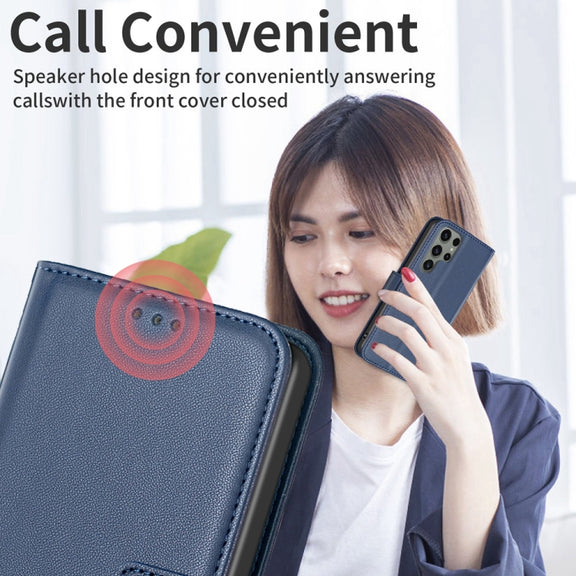 For Samsung Galaxy S25 Ultra 5G Magnetic Buckle Leather Phone Case(Blue)