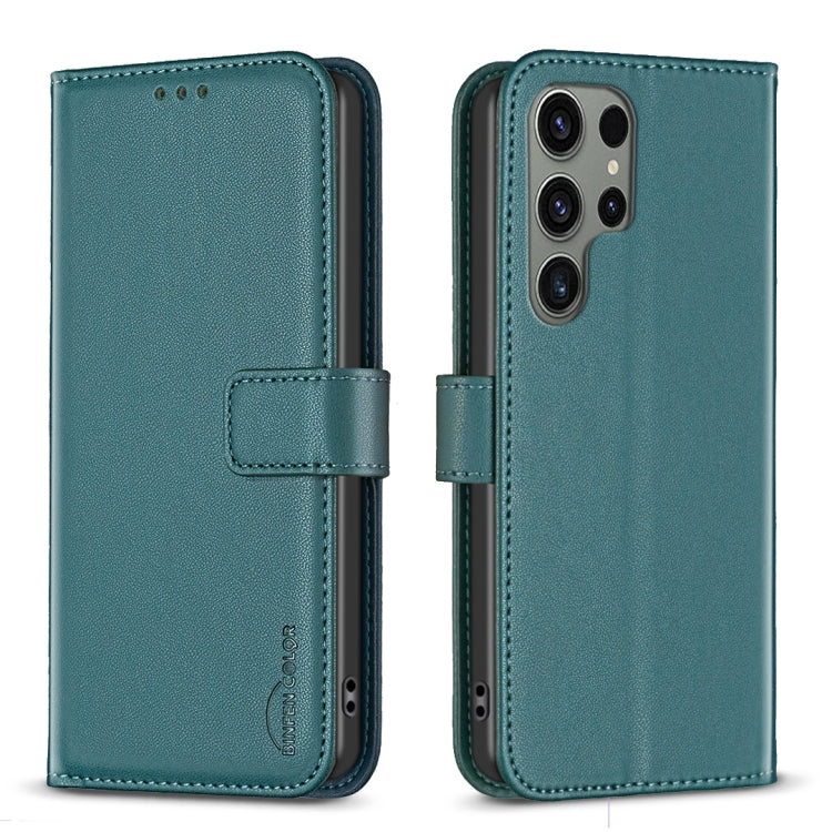 For Samsung Galaxy S25 Ultra 5G Magnetic Buckle Leather Phone Case(Green)