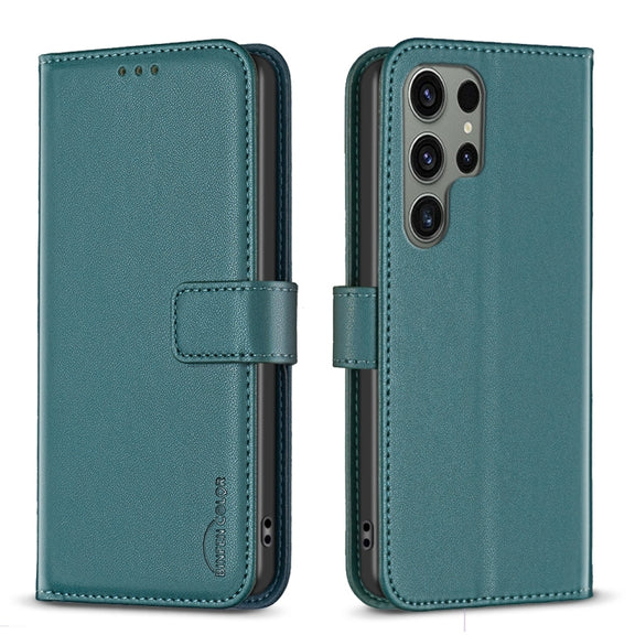 For Samsung Galaxy S25 Ultra 5G Magnetic Buckle Leather Phone Case(Green)
