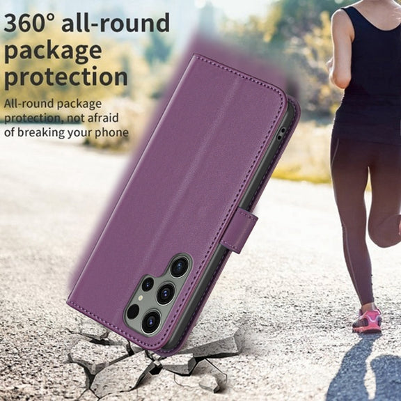 For Samsung Galaxy S25 Ultra 5G Magnetic Buckle Leather Phone Case(Dark Purple)