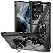 For Samsung Galaxy S25 Ultra 5G TPU + PC Lens Protection Phone Case with Ring Holder(Black)