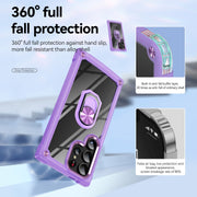 For Samsung Galaxy S25 Ultra 5G TPU + PC Lens Protection Phone Case with Ring Holder(Purple)
