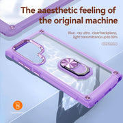 For Samsung Galaxy S25 Ultra 5G TPU + PC Lens Protection Phone Case with Ring Holder(Purple)