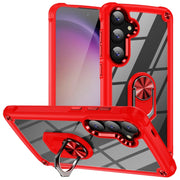 For Samsung Galaxy S25+ 5G TPU + PC Lens Protection Phone Case with Ring Holder(Red)