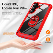 For Samsung Galaxy S25+ 5G TPU + PC Lens Protection Phone Case with Ring Holder(Red)