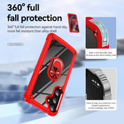 For Samsung Galaxy S25+ 5G TPU + PC Lens Protection Phone Case with Ring Holder(Red)