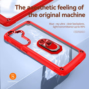 For Samsung Galaxy S25+ 5G TPU + PC Lens Protection Phone Case with Ring Holder(Red)