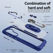 For Samsung Galaxy S25+ 5G TPU + PC Lens Protection Phone Case with Ring Holder(Blue)