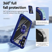 For Samsung Galaxy S25+ 5G TPU + PC Lens Protection Phone Case with Ring Holder(Blue)