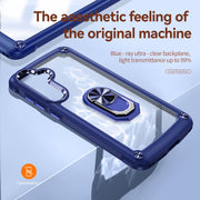 For Samsung Galaxy S25+ 5G TPU + PC Lens Protection Phone Case with Ring Holder(Blue)