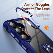 For Samsung Galaxy S25+ 5G TPU + PC Lens Protection Phone Case with Ring Holder(Blue)
