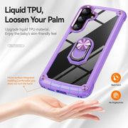For Samsung Galaxy S25+ 5G TPU + PC Lens Protection Phone Case with Ring Holder(Purple)