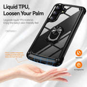 For Samsung Galaxy S25 5G TPU + PC Lens Protection Phone Case with Ring Holder(Black)