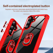 For Samsung Galaxy S25 5G TPU + PC Lens Protection Phone Case with Ring Holder(Red)