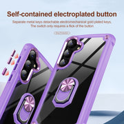 For Samsung Galaxy S25 5G TPU + PC Lens Protection Phone Case with Ring Holder(Purple)