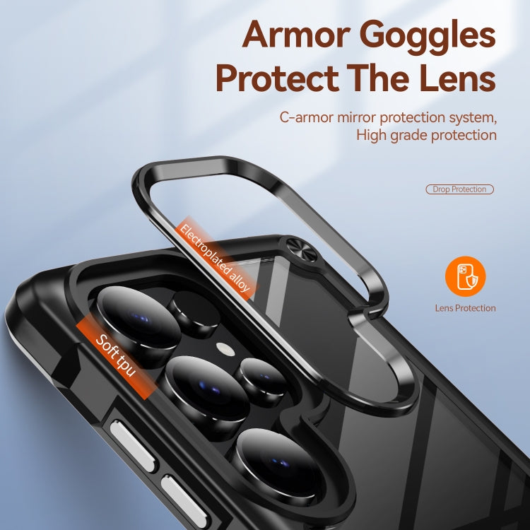 For Samsung Galaxy S25 Ultra 5G TPU + PC Lens Protection Phone Case(Black)