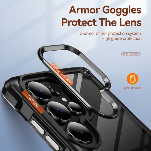 For Samsung Galaxy S25 Ultra 5G TPU + PC Lens Protection Phone Case(Black)