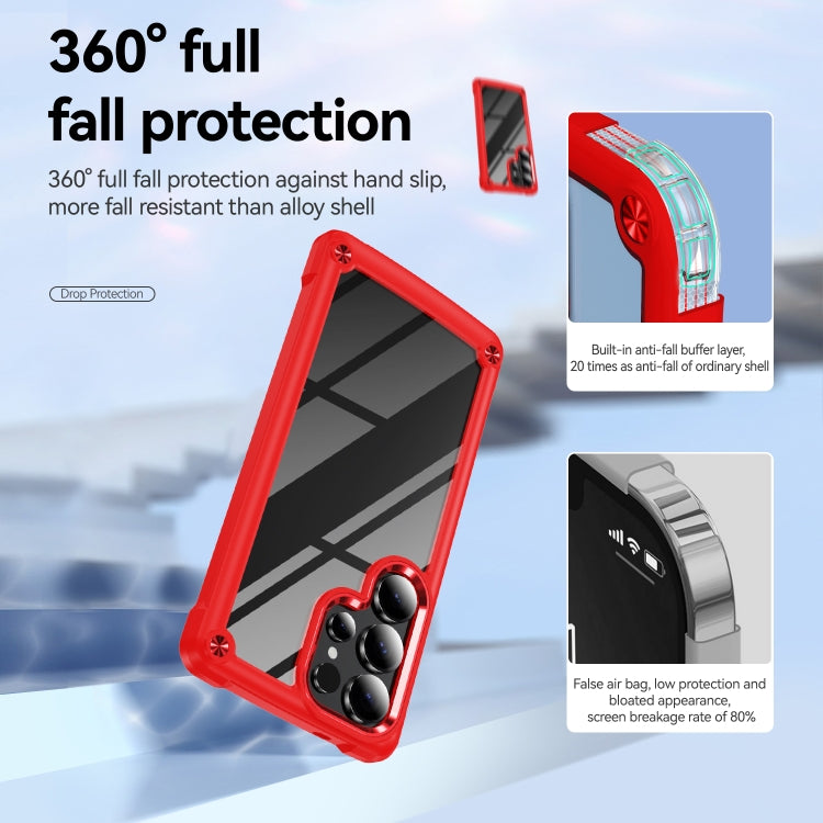 For Samsung Galaxy S25 Ultra 5G TPU + PC Lens Protection Phone Case(Red)
