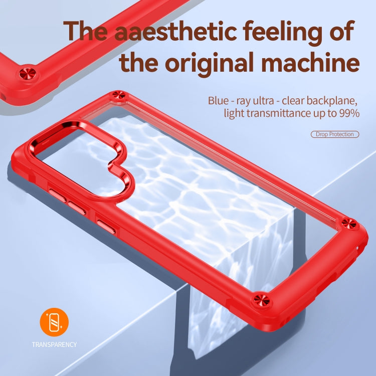 For Samsung Galaxy S25 Ultra 5G TPU + PC Lens Protection Phone Case(Red)