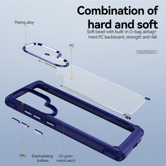 For Samsung Galaxy S25 Ultra 5G TPU + PC Lens Protection Phone Case(Blue)
