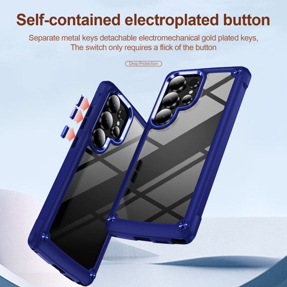 For Samsung Galaxy S25 Ultra 5G TPU + PC Lens Protection Phone Case(Blue)