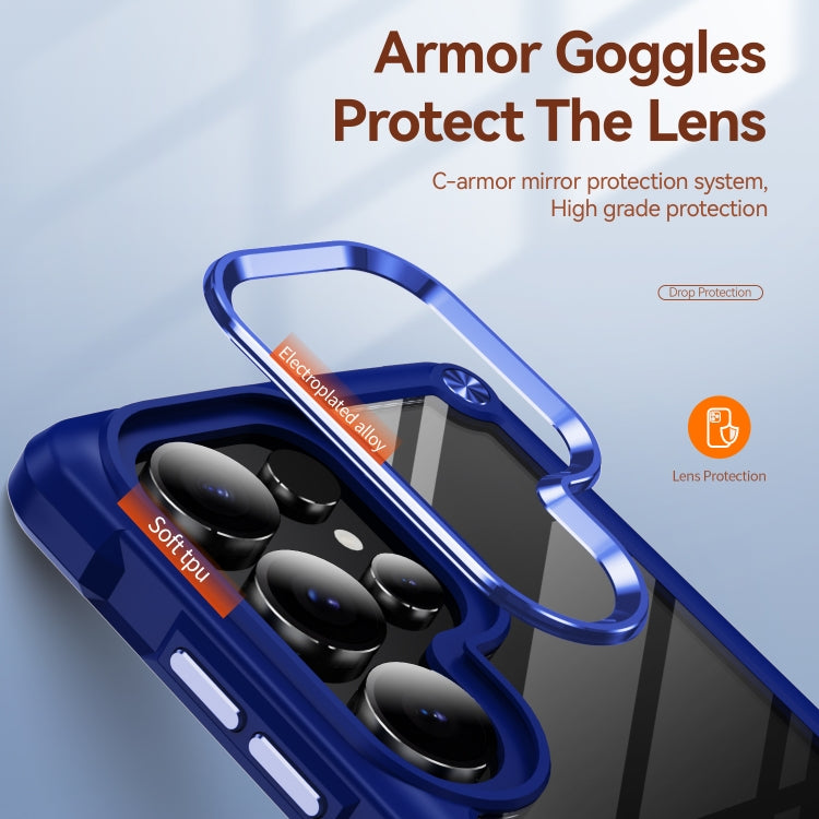 For Samsung Galaxy S25 Ultra 5G TPU + PC Lens Protection Phone Case(Blue)