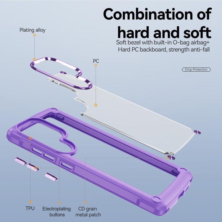 For Samsung Galaxy S25 Ultra 5G TPU + PC Lens Protection Phone Case(Purple)