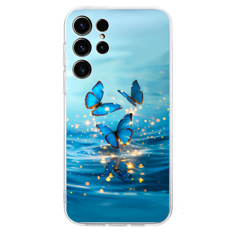 For Samsung Galaxy S25 Ultra 5G Colorful Painting Pattern TPU Phone Case(Blue Butterflies)