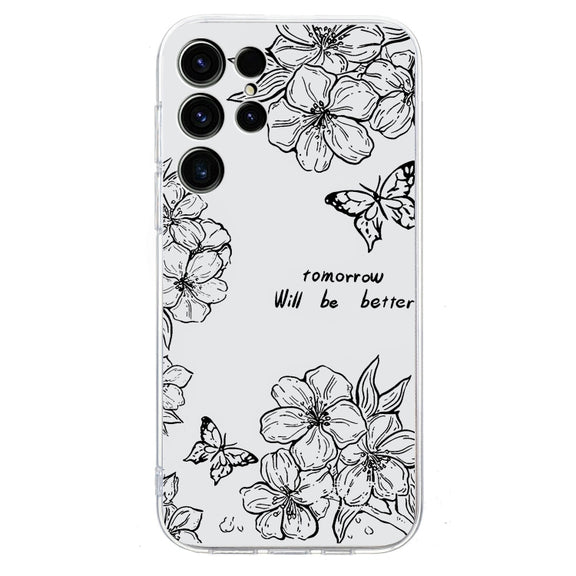 For Samsung Galaxy S25 Ultra 5G Colorful Painting Pattern TPU Phone Case(Butterfly Flower)