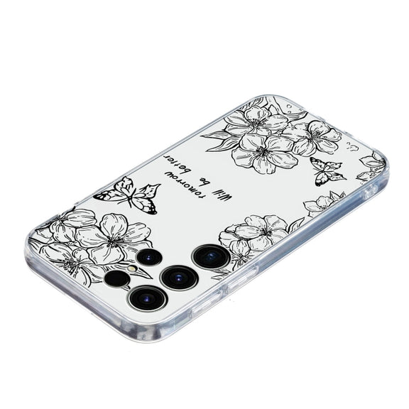 For Samsung Galaxy S25 Ultra 5G Colorful Painting Pattern TPU Phone Case(Butterfly Flower)