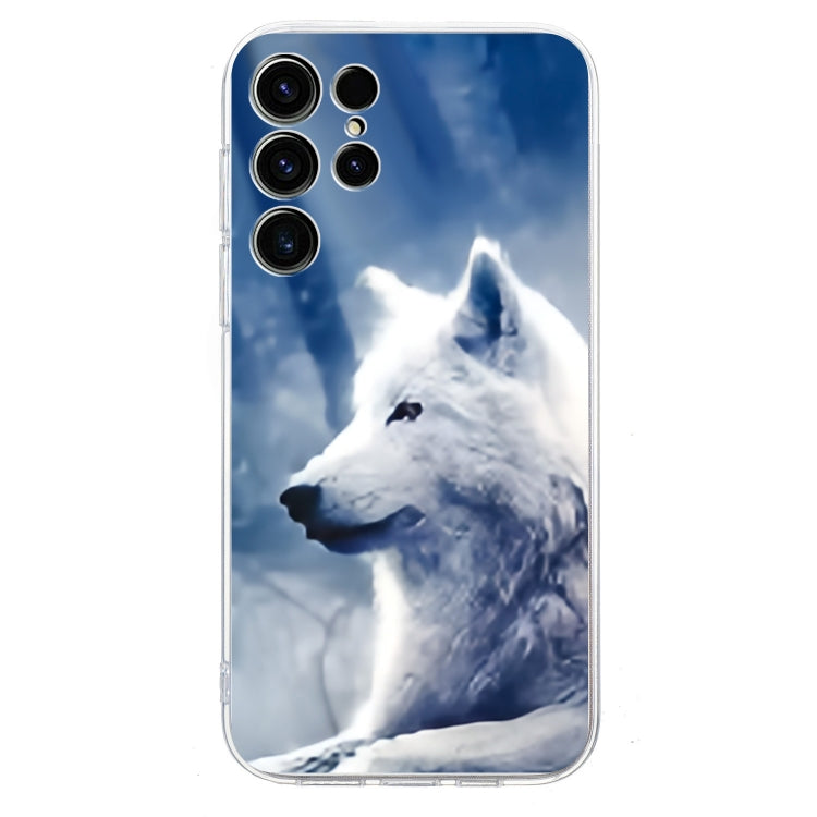 For Samsung Galaxy S25 Ultra 5G Colorful Painting Pattern TPU Phone Case(White Wolf)