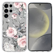 For Samsung Galaxy S25 Ultra 5G Colorful Painting Pattern TPU Phone Case(Flowers On Grey)