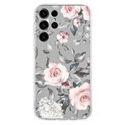 For Samsung Galaxy S25 Ultra 5G Colorful Painting Pattern TPU Phone Case(Flowers On Grey)