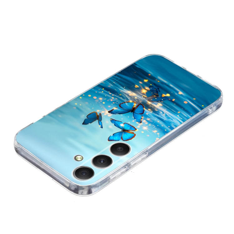 For Samsung Galaxy S25 5G Colorful Painting Pattern TPU Phone Case(Blue Butterflies)