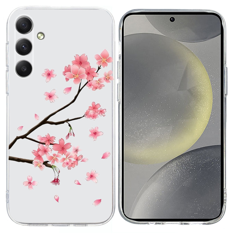 For Samsung Galaxy S25 5G Colorful Painting Pattern TPU Phone Case(Plum Blossom)