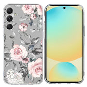 For Samsung Galaxy S25 FE 5G Colorful Painting Pattern TPU Phone Case(Flowers On Grey)