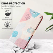 For iPhone 16e Art Colored Drawing Pattern Leather Phone Case(Graffiti puzzle)