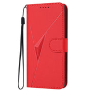 For Huawei Pura 70 Triangle Pattern Buckle Clasp Leather Phone Case(Red)