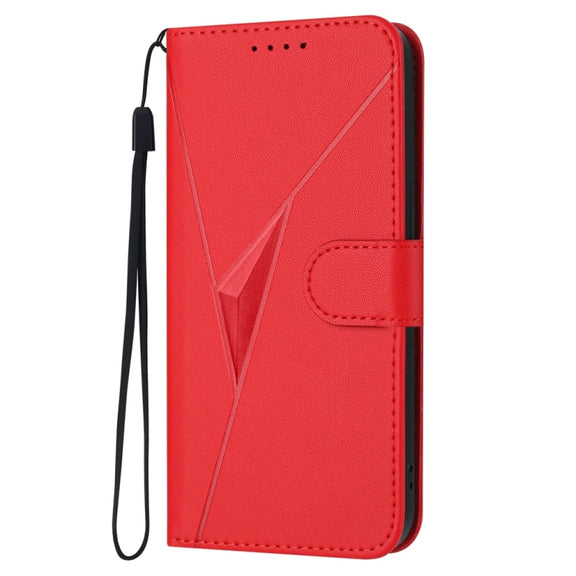 For Huawei Pura 70 Triangle Pattern Buckle Clasp Leather Phone Case(Red)